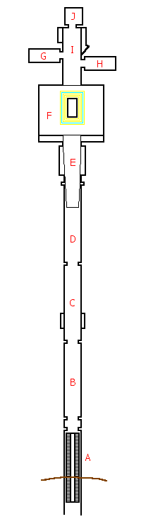 Schematische weergave van de graftombe Ramses IV, dynastie 20