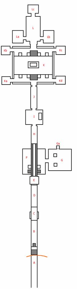 Schematische weergave van de graftombe van Merenptah, dynastie 19