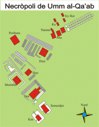 Plattegrond van de necropolis.
