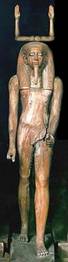 Life size wooden statue of king Hor.